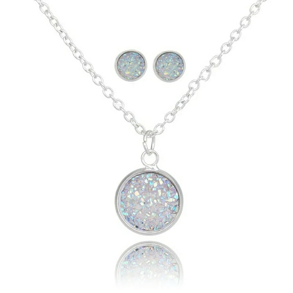 3/$25 Druzy Necklace and Earring Set